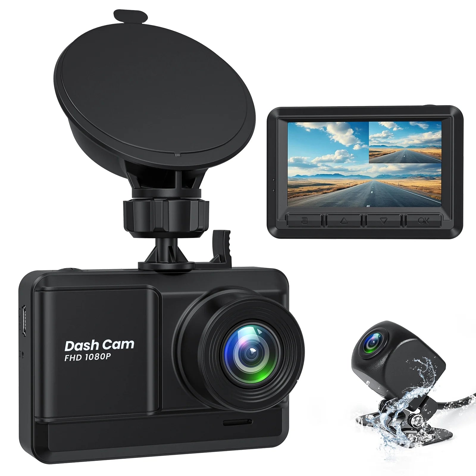 Q5 Dash Cam Front and Rear, Dash Cam 1080P Full HD with 2.45 Q5 Dash Cam Front and Rear, Dash Cam 1080P Full HD with 2.45